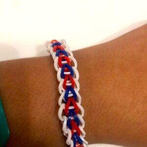 Red white and blue bracelet